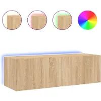 Sonstiges TV-Wandschrank mit LED-Leuchten Sonoma-Eiche 100x35x31 cm