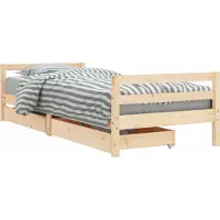 Syfax Kinderbett mit Schubladen 80x200 cm Massivholz Kiefer