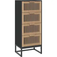 Syfax Highboard Schwarz 40x30x95 cm Holzwerkstoff