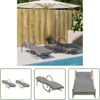 The Living Store Sonnenliegen 2 Stk. mit Auflagen Beige Poly Rattan