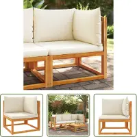 The Living Store Garten-Ecksofa mit Kissen Massivholz Akazie