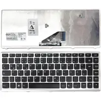 T-ProTek DE - Schwarz Tastatur Keyboard mit Silber Rahmen kompatibel für P/N: AELZ8L00210