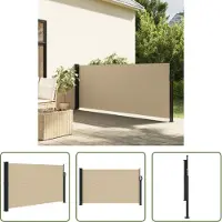The Living Store Seitenmarkise Ausziehbar Beige 120x600 cm