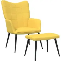 Syfax Relaxsessel mit Hocker Senfgelb Stoff
