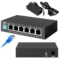 Extralink Netzwerk Switch PoE 4 PoE Ports 2 RJ-45 Ports Unmanaged Desktop Metallgehäuse