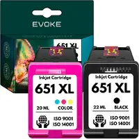 Evoke Patronen für HP 651 3300 ️️ OfficeJet 202c 250 252 Deskjet Ink Advantage 5575 5645 ️