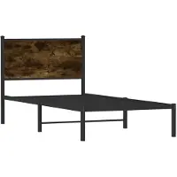 Syfax Metallbett ohne Matratze Räuchereiche 75x190 cm