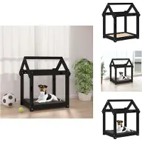 vidaXL Hundebett Schwarz 61x50x70 cm Massivholz Kiefer - Hundebetten