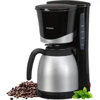 Bomann Kaffeemaschine mit Thermoskanne | für 8-10 Tassen Kaffee | Filterkaffeemaschine | 1 Liter | Filterkaffeemaschine | KA 168 schwarz