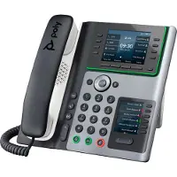 HP Edge E450 IP Telefon und PoE-fähig, IP-Telefon, Schwarz, Kabelgebundenes Mobilteil, 8 Zeilen, IPS, 8,89 cm (3.5")