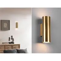 Meine Wunschleuchte Moderne Up & Down Wandleuchte Metall Altmessing Höhe 18cm, inkl. GU10 LED