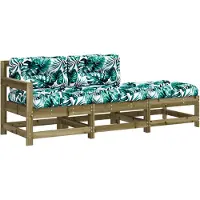 Syfax 3-tlg. Garten-Lounge-Set mit Kissen Kiefernholz Imprägniert