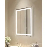 SucceBuy LED-Badezimmerspiegel – 50 x 70 cm, Wandmontage, Front- und Hintergrundbeleuchtung, beschlagfrei, 3 Farbtemperaturen dimmbar für eine makellose Make-up-Routine