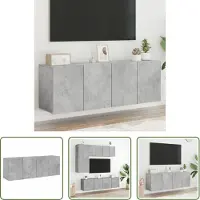 The Living Store TV-Wandschränke 2 Stk. Betongrau 60x30x41 cm