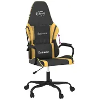 Syfax Gaming-Stuhl Schwarz und Golden Kunstleder