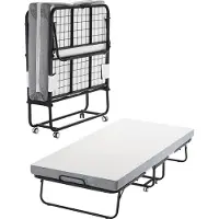 Vevor Klappbett, Einzelbett mit Memory-Schaum-Matratze (190 x 98 cm), 204,1 kg schweres Gästebett für Erwachsene, Metallbett für Schlafzimmer und Wohnzimmer