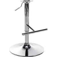 CLP Barhocker-Gestell Mit T-Fußstütze I Höhenverstellbare Barstuhl-Säule I 10 x 10 cm Lochabstand, Farbe: chrom