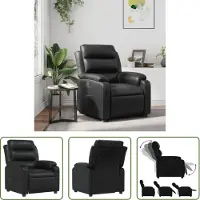 The Living Store Relaxsessel Schwarz Kunstleder