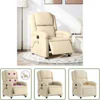 The Living Store Massagesessel Elektrisch Creme Stoff