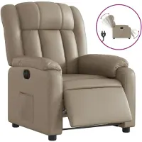 Syfax Relaxsessel Elektrisch Cappuccino-Braun Kunstleder
