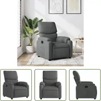 The Living Store Relaxsessel Dunkelgrau Stoff