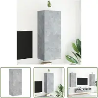 The Living Store TV-Wandschrank Betongrau 40,5x30x102 cm Holzwerkstoff