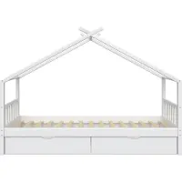 VitaliSpa Hausbett Design Weiß 90x200 cm mit 2 Schubladen, Model 36918