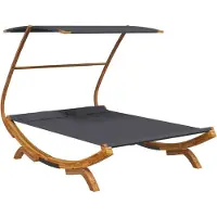 Syfax Sonnenliege mit Dach 165x203x138 cm Bugholz Massiv Anthrazit