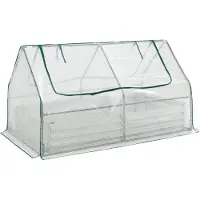En.casa 3-in-1 Hochbeet Kit mit Gewächshaus 'Balsorano' Stahl mit PE-Gitterfolie 186 x 96 x 98 cm Weiß