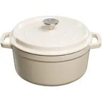 Sourcing Grand feu Emaillierter Gusseisentopf 4,7l in Weiß