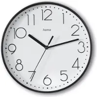 Hama Salina, Wand, Quarzuhr, Rund, Schwarz, Weiß, Kunststoff, Glas