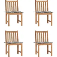 Syfax Gartenstühle 4 Stk. mit Kissen Massivholz Teak