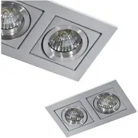 Azzardo PACO Deckenleuchte 2x GU10 50W ohne Leuchtmittel 17,5cm IP20, Aluminium
