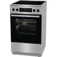 Gorenje GECS5C70XPA Elektroherd mit Glaskeramik-Kochfeld, mit Airfry, FrozenBake und Pizza-Funktion, GentleClose, 50cm Breite