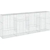 vidaXL Gabionen mit Deckel 400x50x150 cm Verzinktes Eisen