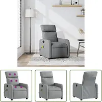 The Living Store Massagesessel Hellgrau Stoff