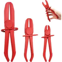 MMOBIEL 3x Schlauchklemmzangen Satz Abklemmzangen Schlauchklemmen-Zange Set - Rot