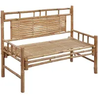 The Living Store Gartenbank mit Auflage 120 cm Bambus