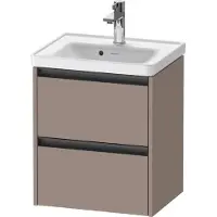Duravit Ketho.2 Waschtischunterbau wandhängend, 2 Schubkästen, 484x549x375mm, für D-Neo 074250, K25280043430000, Farbe: Basalt Matt Dekor