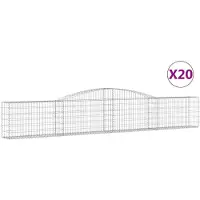 vidaXL Gabionen mit Hochbogen 20 Stk. 400x30x60/80 cm Verzinktes Eisen