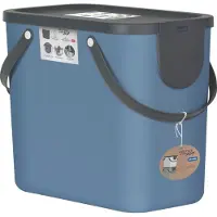 Rotho Mülltrennsystem 25L Albula - Mülleimer 40,0 x 23,5 x 34,0 cm - Abfalleimer Kunststoff mit Griffen - Müllbehälter mit Deckel und Aufklebern