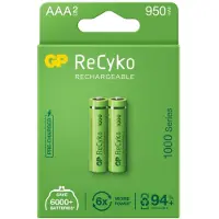 GP Batteries B2111, AAA, Nickel-Metallhydrid (NiMH), 1,2 V, 2 Stück(e), 950 mAh, Grün