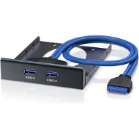CSL USB 3.0 2-Port Frontpanel für 3,5" Laufwerkschächte - 2x USB 3.0 Buchse Typ A | bis zu 5Gb/s