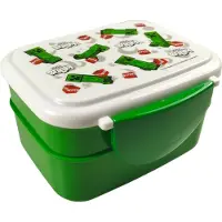 Puckator Minecraft Creeper & TNT Clip-Verschluss Stapelbare Bento Lunch Box mit Besteck