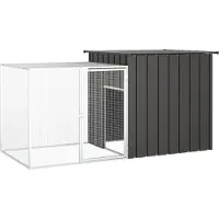 Syfax Hühnerkäfig Anthrazit 200x91x100 cm Verzinkter Stahl
