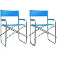 Syfax dkd-home-decor Klappstühle 2er Set, Stahl/Stoff, Blau, 48 x 57 x 79 cm