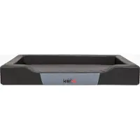 HOBBYDOG Hundekissen Hundebett Hundekissen Tierbett Katzenbett Hundekorb Schlafplatz - Deluxe - 75 x 50 x 13 cm [Größe: L] - Schwarz