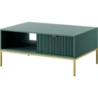 Furnlux Classic FURNLUX Couchtisch Avon Grün Und Gold 104cm / Hauptfarbe: Grün / Abmessungen: 104 x 48 x 68 cm