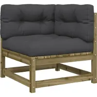 Syfax Garten-Ecksofa mit Kissen Kiefernholz Imprägniert
