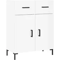 Syfax Sideboard Hochglanz-Weiß 69,5x34x90 cm Holzwerkstoff